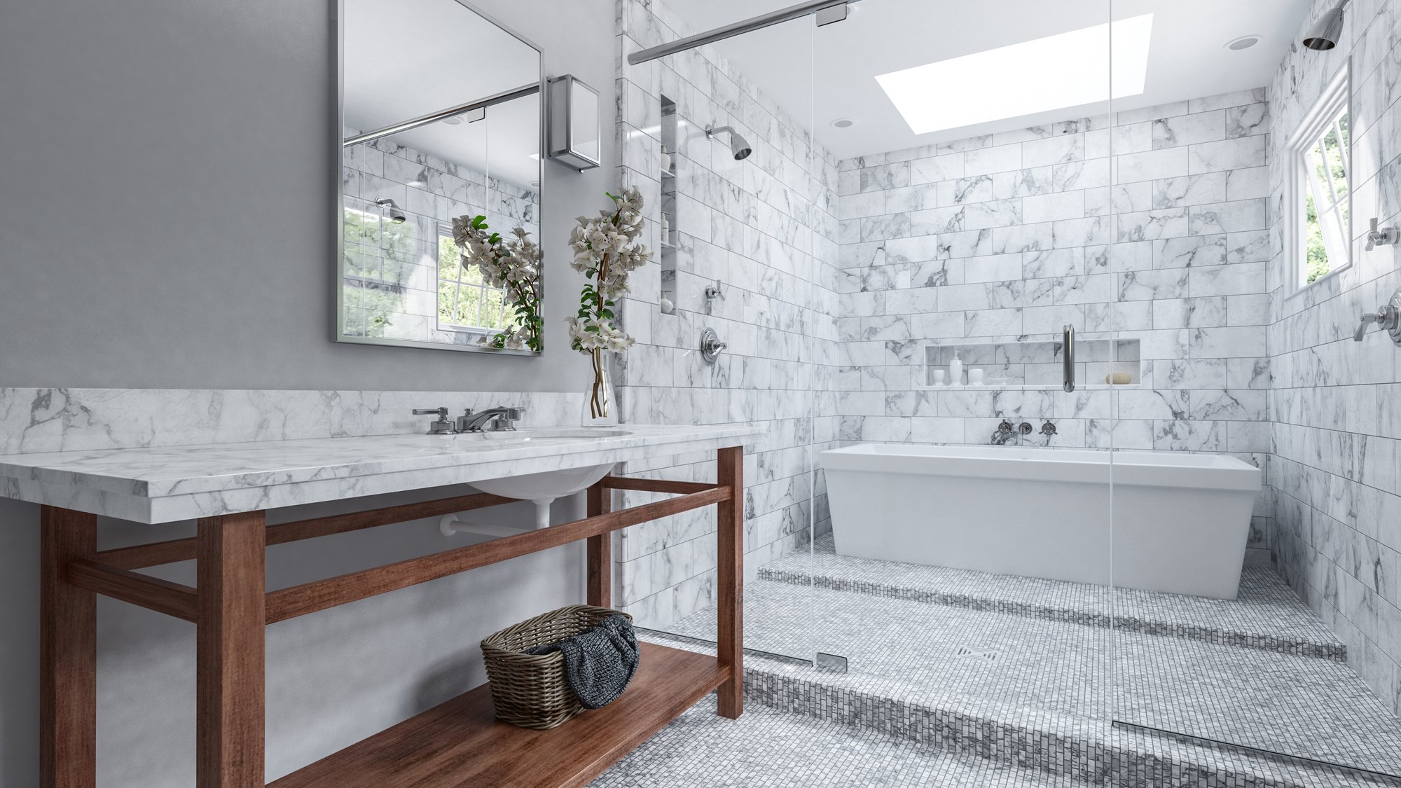 Modern Bathroom with Wet Room Cubicle